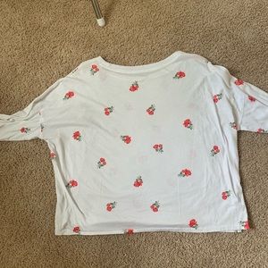Rose pattern long sleeve shirt